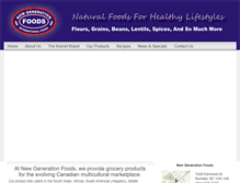 Tablet Screenshot of newgenerationfoods.com